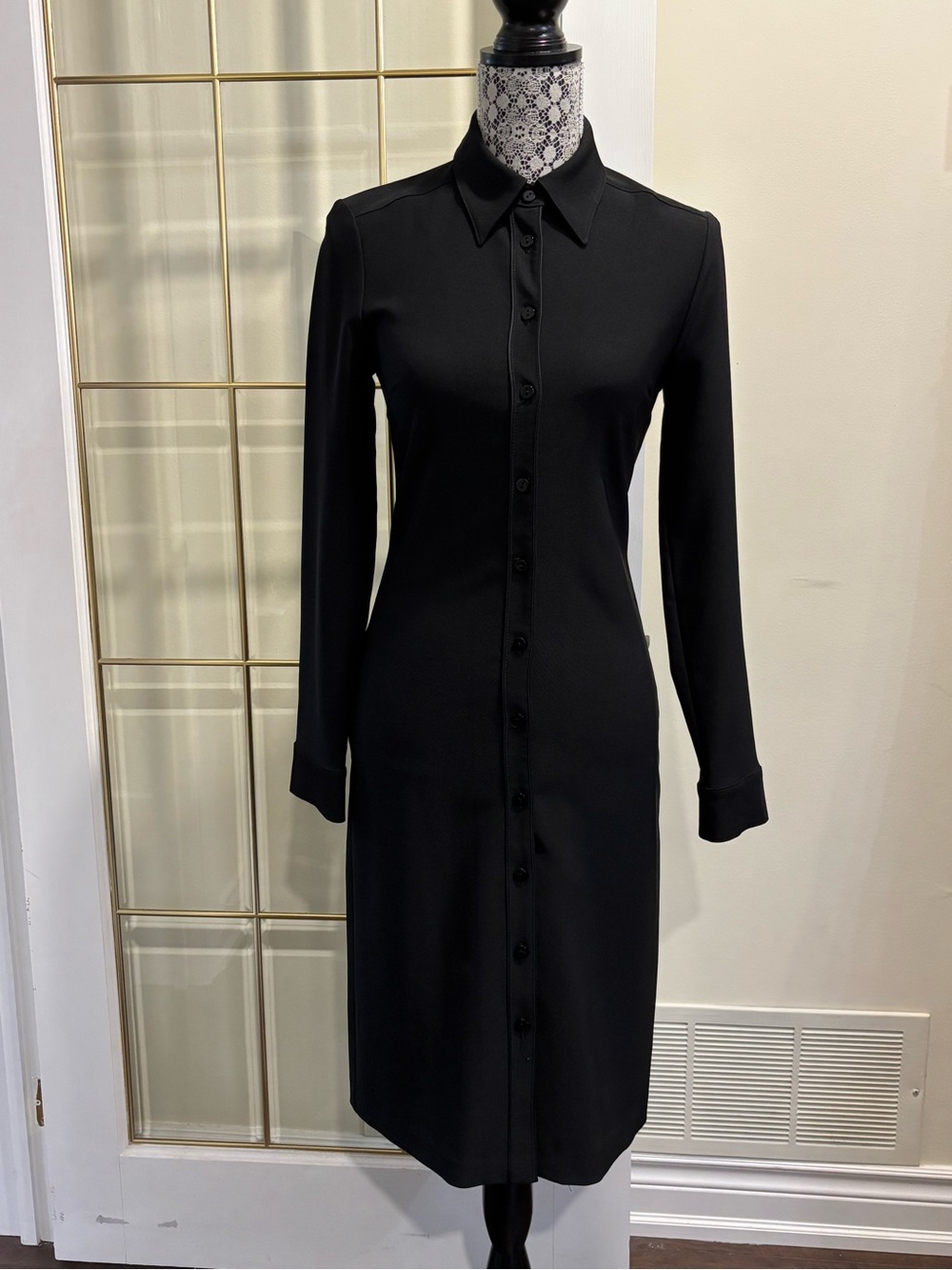 Jacob Black Long-Sleeve Button-Front Shirt Dress Workwear Officecore Career